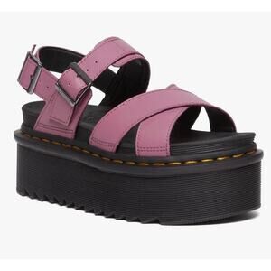 Dr. Martens Voss II Athena Purple Leather Chunky Platform Sandals US 7 NWOT Punk